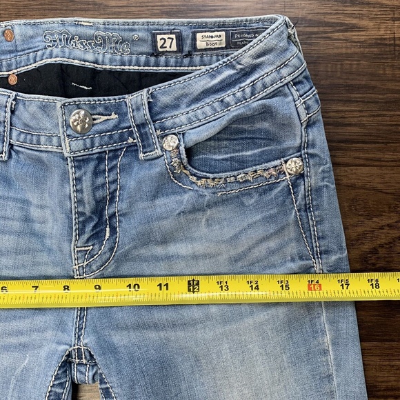 Miss Me Womens Size 27 Jeans Signature Standard Boot Cut Light Wash Dist… - Picture 8 of 12